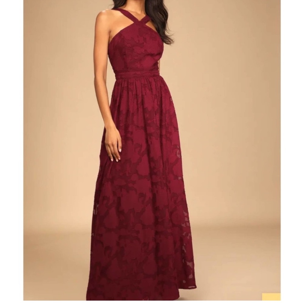 NWT Stunning Burgundy Wine Floral Maxi Dress 💃🏽